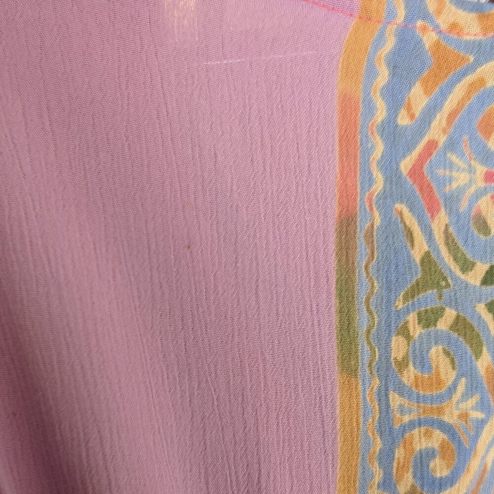 Shaybali Pink Blue Batik Rayon Tunic Top M - Picture 6 of 6